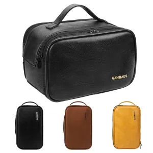 Toiletry Bag for Men, Travel Organizer Leather Dopp Kit Water-resistant Shaving Bag for Toiletries Accessories (Black)