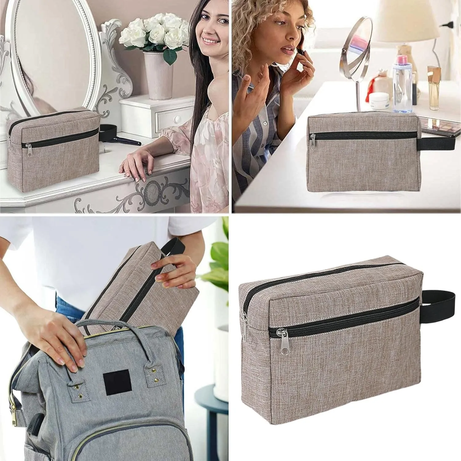 Toiletry Bag for Women, Cosmetic Makeup Bag Organizer, Travel Bag for Toiletries, Shaving Bag for Accessories (F)