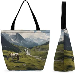 Tote Bag for Women Grocery Bag Mexican LlamCactus Foldable Shopping Bags Reusable Large Tote Bag