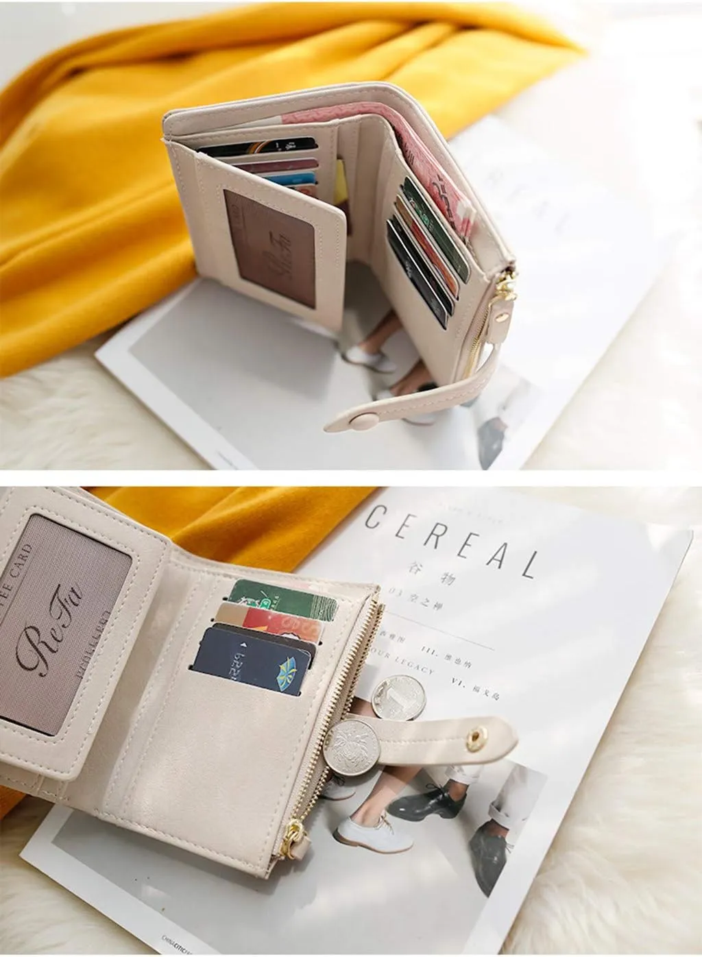 Tote Bag For Women Mini Blue Wallets Short Holder Purses Fold Small Female Card Purse Wallet For Shopping Travel Essential Y