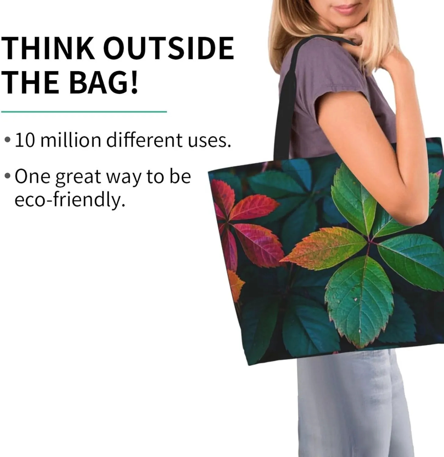 Tote Bag for Women Northern Lights Grocery Bag Foldable Shopping Bags Reusable Large Tote Bag