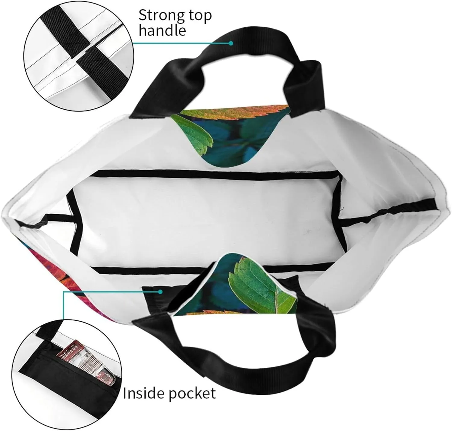 Tote Bag for Women Northern Lights Grocery Bag Foldable Shopping Bags Reusable Large Tote Bag