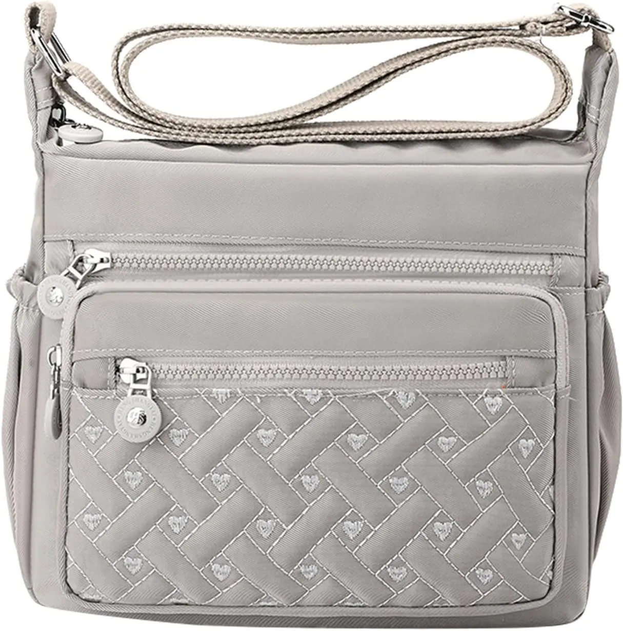 Tote Bag For Women Pocket Casual Zipper Crossbody Handbags Shoulder Messenger Bag For Travel Hiking Daily Essential F