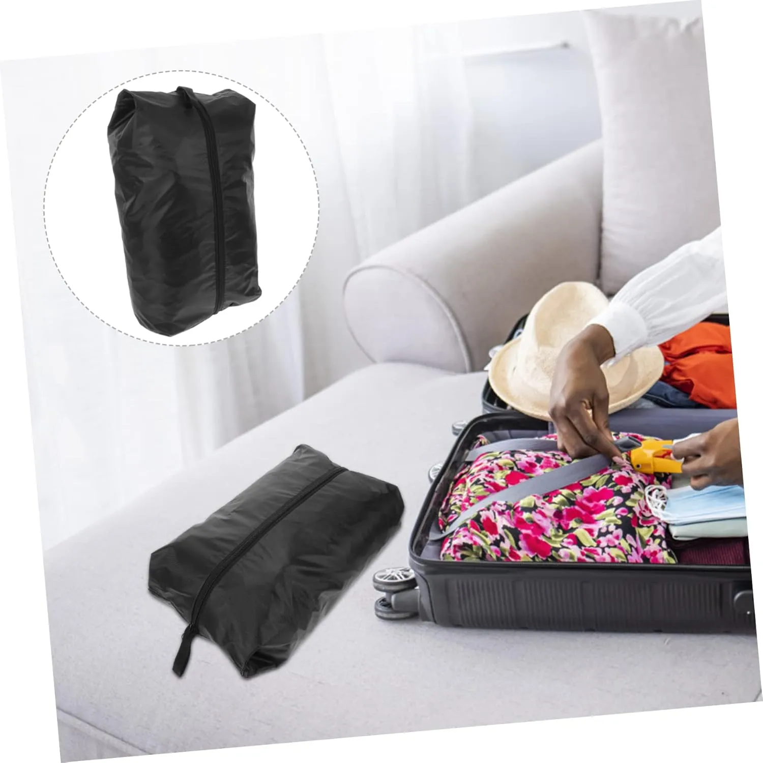 Travel Organizer Bags 4 Pack Foldable Packing Cubes with Shoe Bag Portable Travel Luggage