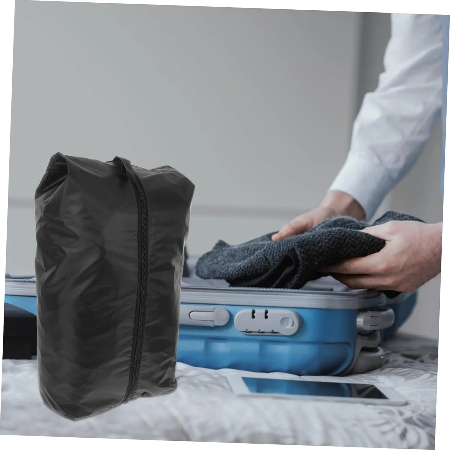 Travel Organizer Bags 4 Pack Foldable Packing Cubes with Shoe Bag Portable Travel Luggage