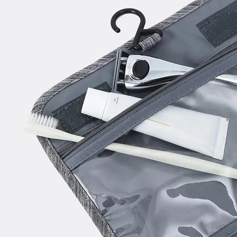 Travel Toiletry Bag for Women Portable Hanging Organizer for Shampoo, Conditioner, Brushes Set, Travel-Size Accessories