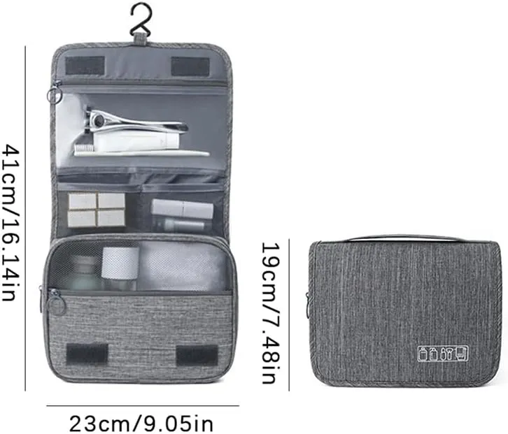 Travel Toiletry Bag for Women Portable Hanging Organizer for Shampoo, Conditioner, Brushes Set, Travel-Size Accessories