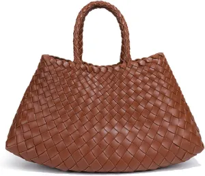 Vegetable Baskets, Hand-Woven Bags, Handbags, Soft Leather Women's Bags
