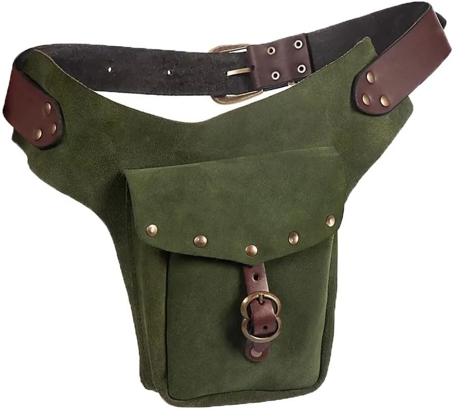 Viking Waist Bag Medieval Retro PU Leather Belt Pouch Renaissance Adjustable Hip Bag for Cosplay Accessories