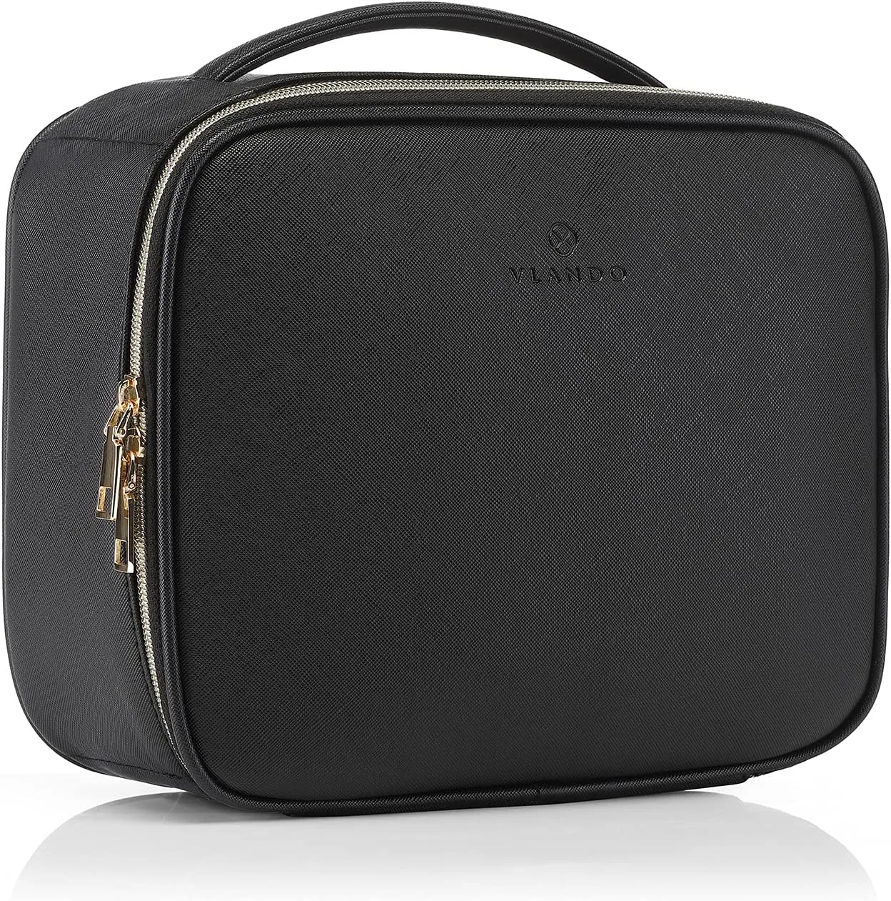 Vlando Toiletry Bag, Large Wash Bag, Travel Cosmetic Make-up Bag, Multi-compartment with Dividers for Cosmetics Makeup Brushes Toiletry Jewelry Accessories, Black