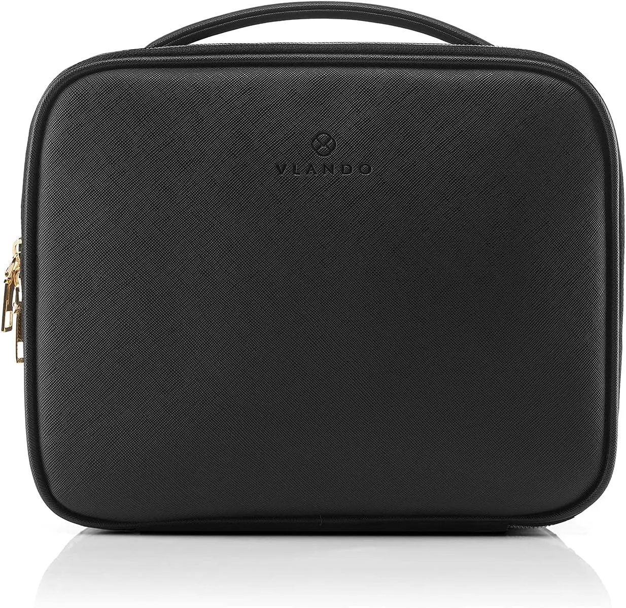 Vlando Toiletry Bag, Large Wash Bag, Travel Cosmetic Make-up Bag, Multi-compartment with Dividers for Cosmetics Makeup Brushes Toiletry Jewelry Accessories, Black