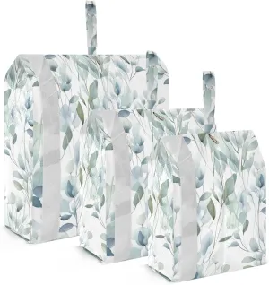 Watercolor Eucalyptus Leaves Packing Cubes for Travel 3 Set Compressible Packing Cubes Luggage Accessories for Travel Compression
