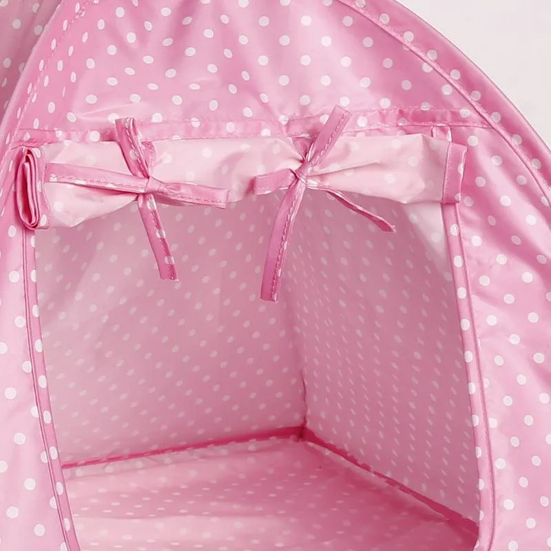Waterproof Cat Outdoor House with Polka Dot Print