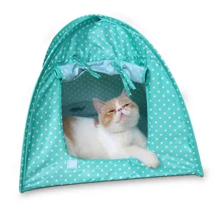 Waterproof Cat Outdoor House with Polka Dot Print