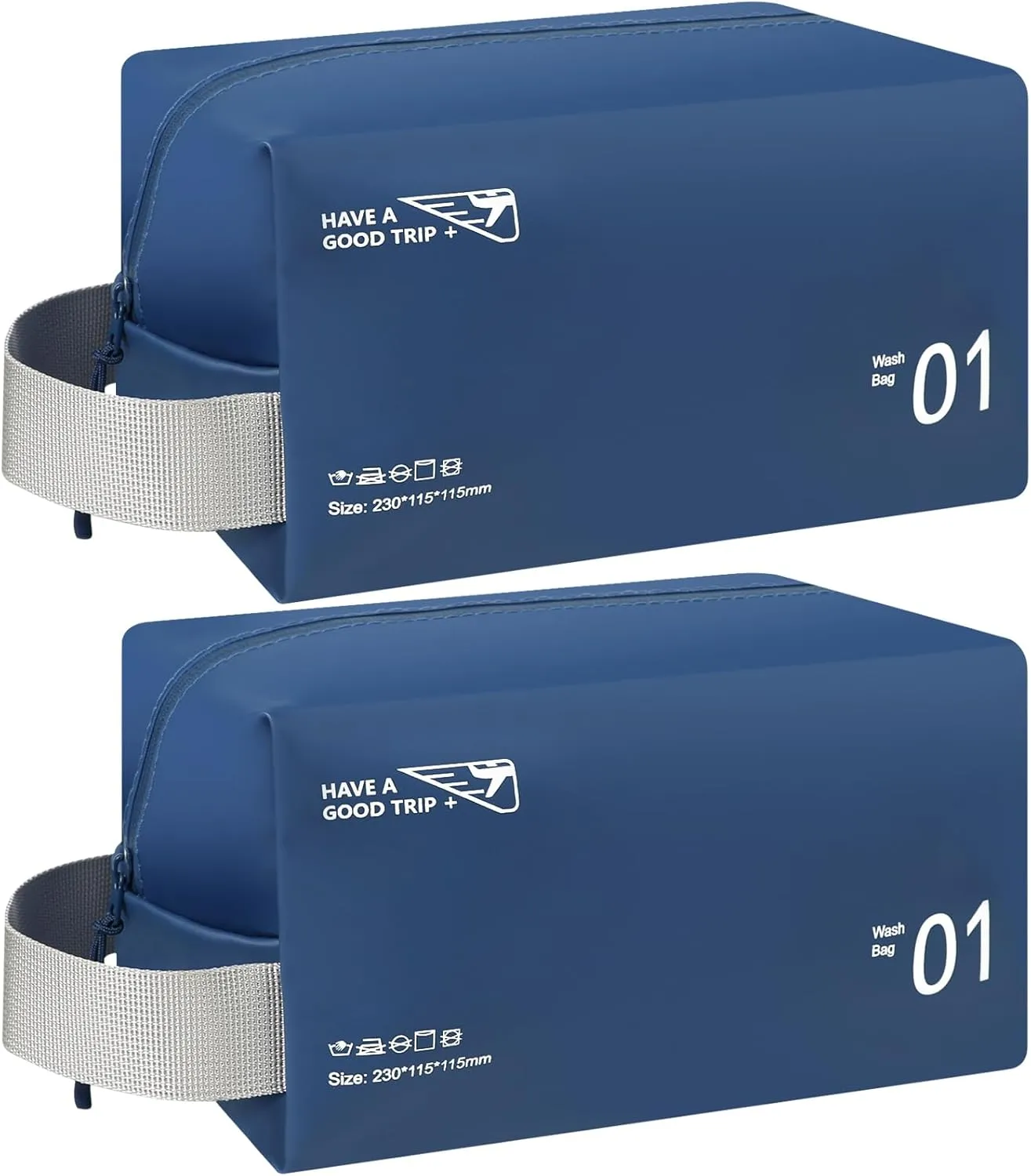 Waterproof Makeup Bags, 2pcs Waterproof Toiletry Bags, Portable Travel Bag for Cosmetic, Toiletries, Electronics (Royal Blue)