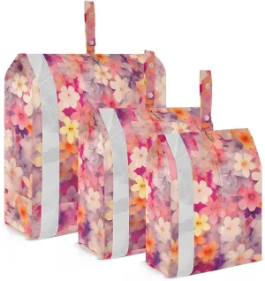 White Yellow Flowers Packing Cubes for Travel 3 Set Large Packing Cubes Luggage Accessories for Carry On