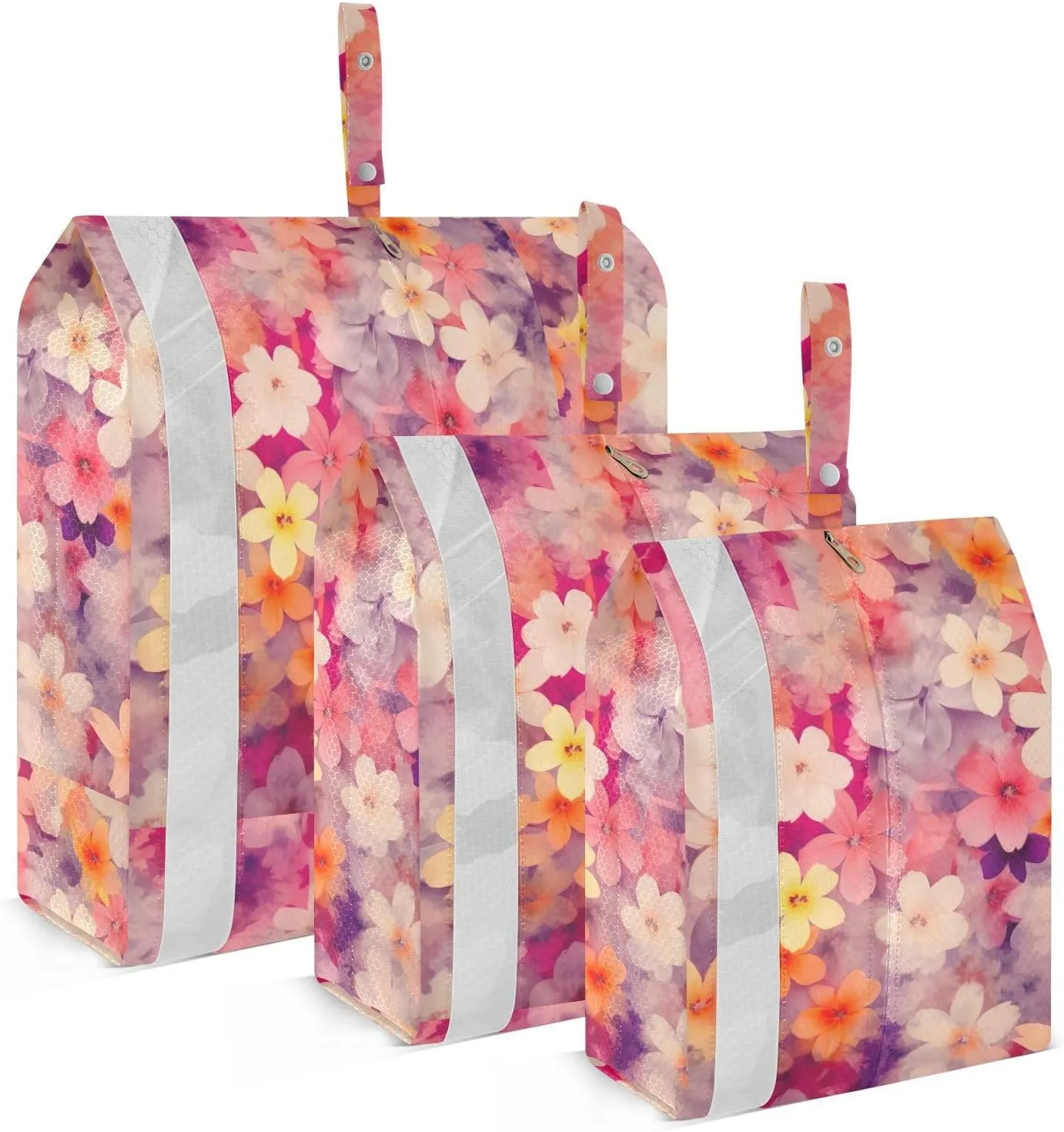 White Yellow Flowers Packing Cubes for Travel 3 Set Large Packing Cubes Luggage Accessories for Carry On