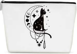 Witchy Gifts for Women, Cute Cat Makeup Bag, Witchcraft Supplies Witch Cosmetic Bag Cat Gifts for Women Cat Lovers Female Girls Birthday Christmas Halloween Travel Toiletry Bag Cat Mom Gifts