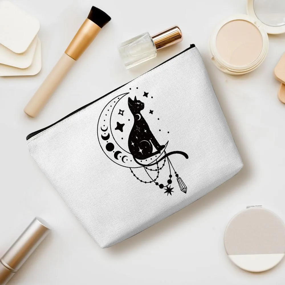 Witchy Gifts for Women, Cute Cat Makeup Bag, Witchcraft Supplies Witch Cosmetic Bag Cat Gifts for Women Cat Lovers Female Girls Birthday Christmas Halloween Travel Toiletry Bag Cat Mom Gifts