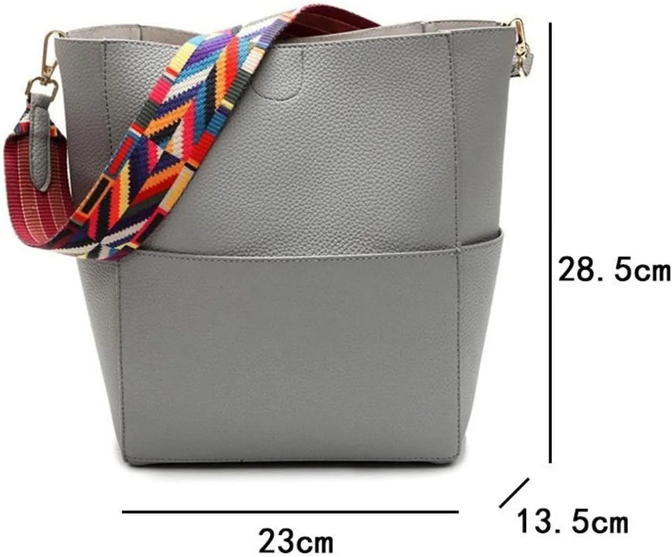 Women Handbag And Purse Large Capacity Colorful Strap Shoulder Bag Leather Bucket Crossbody Bags For Women Totes