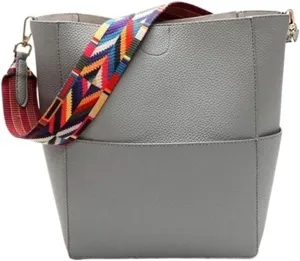 Women Handbag And Purse Large Capacity Colorful Strap Shoulder Bag Leather Bucket Crossbody Bags For Women Totes