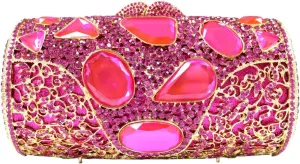 Women Rhinestone Fancy Purse Crystal Evening Bag with Removable Chain Clutch Purse for Homecoming Accessories Prom