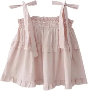 Women Sexy Camis Solid Sweet Loose Camisole Pleated Vests Tops