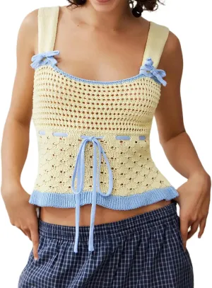 Women Y2k Spaghetti Strap Lace Camisole Sleeveless Floral Ruffle Crop Cami Top Slim Fit Going Out Tops Streetwear