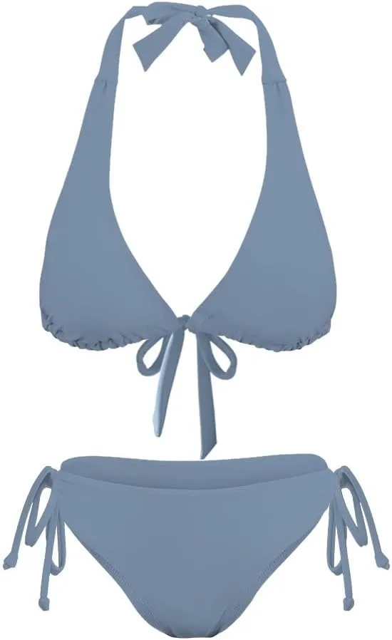Women's Bikini Sets Two Piece Bathing Suits Sexy Textured Halter Padded Bikini Swimsuits Side Tie Thong Bottom Swimwear