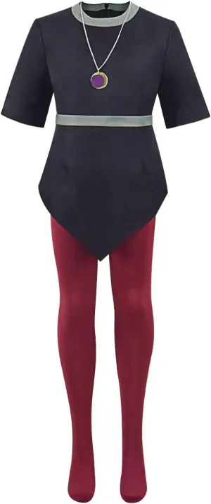 Womens Girls Amity Blight Cosplay Costume The Owl House Outfit Cloak Dress Jumpsuit with Accessories Halloween Suits