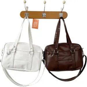 Women's PU Leather Shoulder Bag  Simple Crossbody Bag For High School Students, Itabag Style(Black)