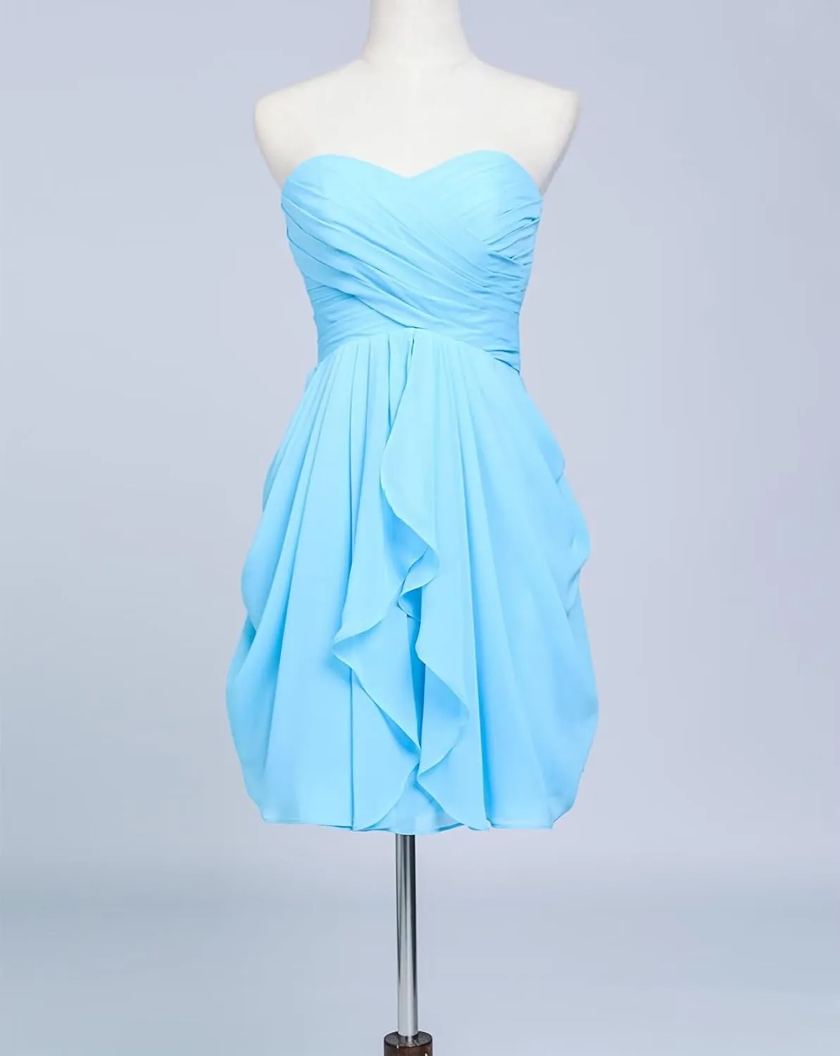 Women's Short/Long Prom Cocktail Dresses Chiffon Modest Evening Gowns Pleated Party Bridesmaid Dress