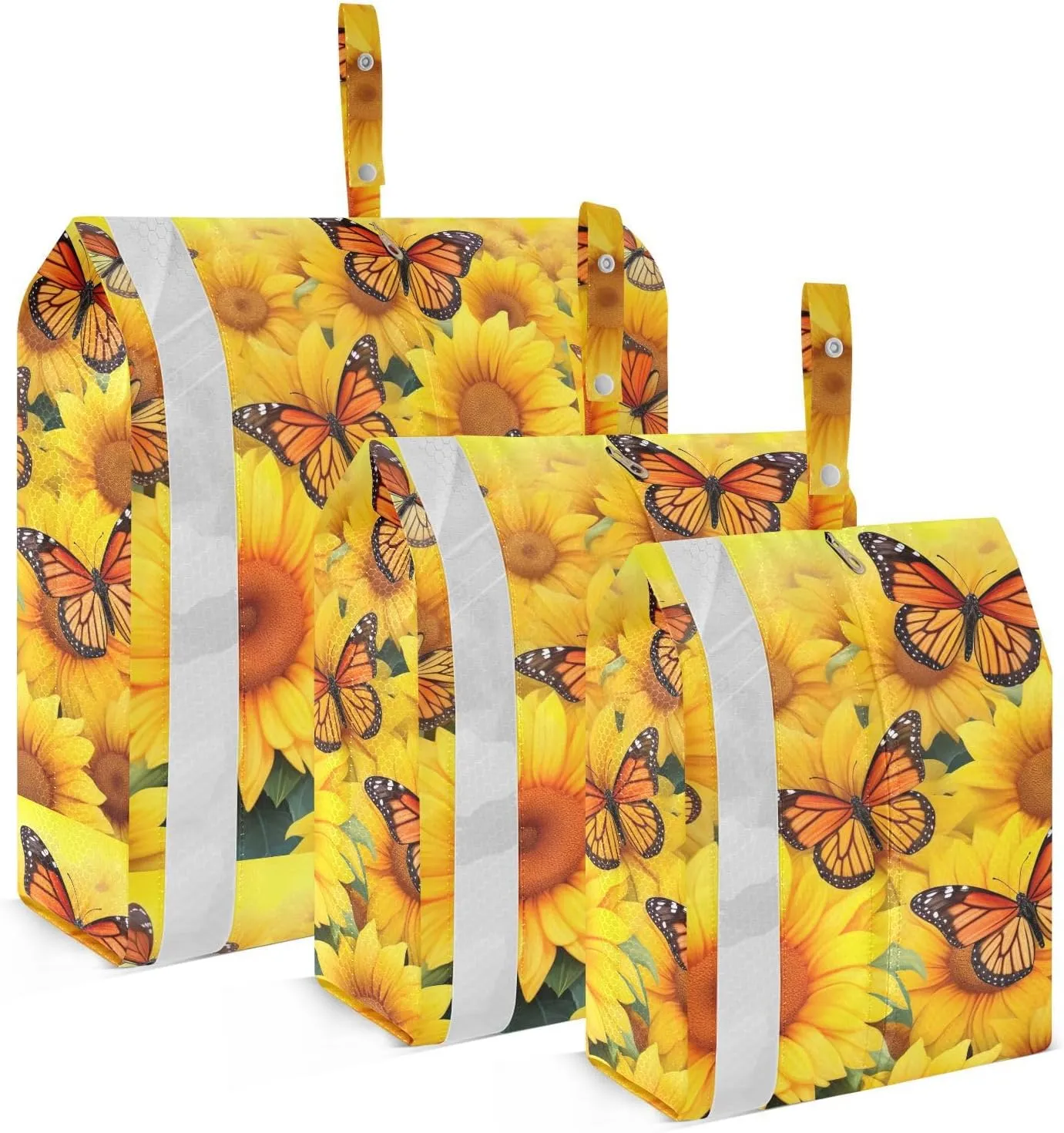 Yellow Sunflower Butterflies Packing Cubes for Travel 3 Set Compression Packing Cube Luggage Bags for Travel Accessories