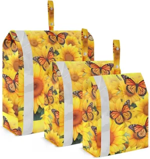 Yellow Sunflower Butterflies Packing Cubes for Travel 3 Set Compression Packing Cube Luggage Bags for Travel Accessories