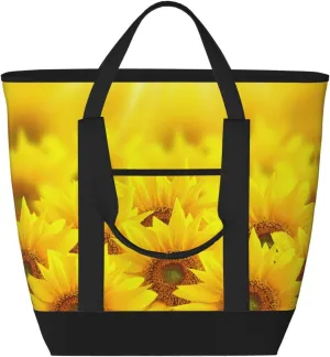Yellow Sunflower Women's tote bags and reusable women's beach bags are suitable for travel insulation and cooling bags.