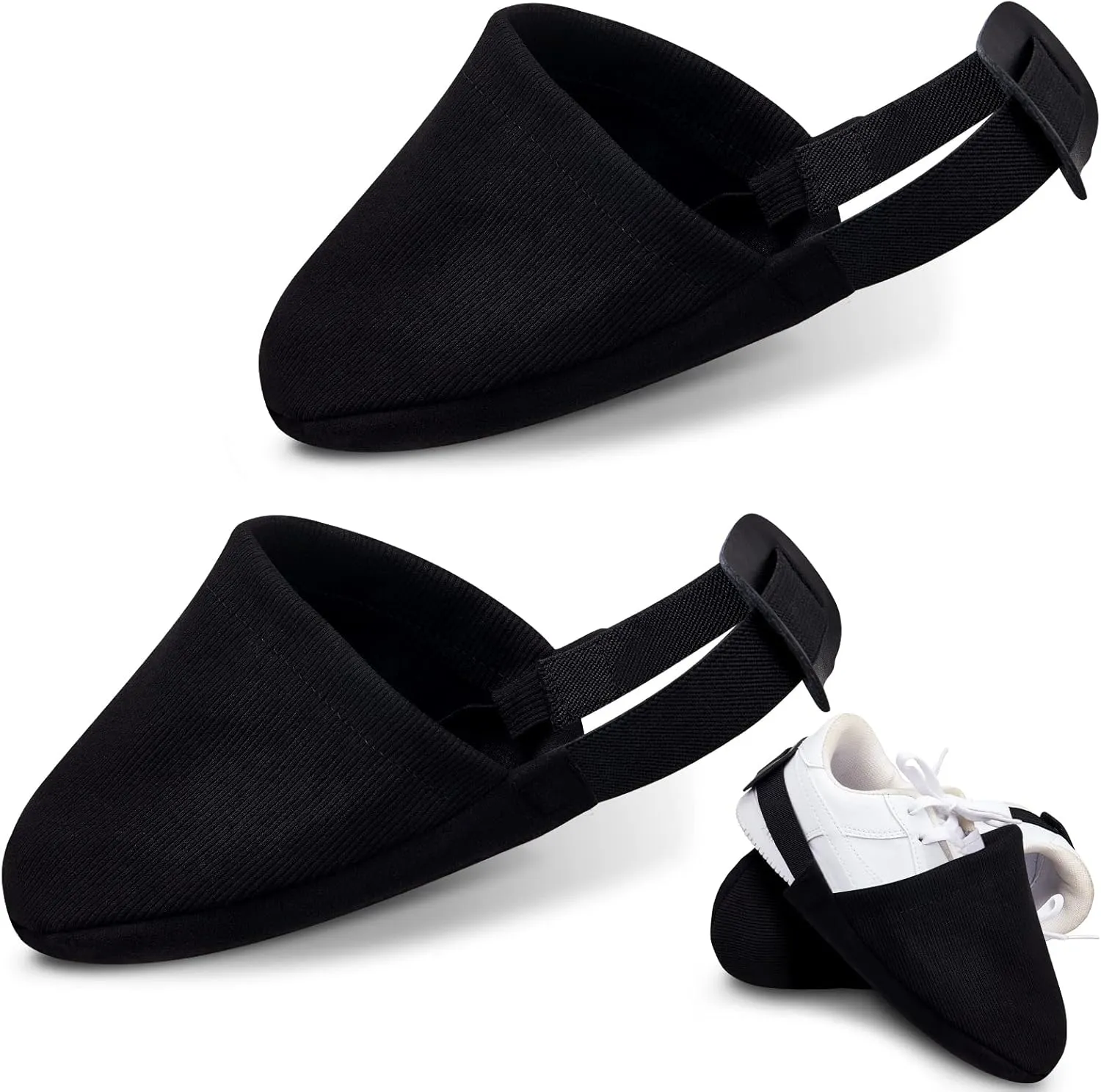 Zhanmai Bowling Shoe Slide, 2 Pack/ 1 Pair Adjustable Sole Cover Sock with Elastic Band Fit Most Men Women Shoes Bowling Accessories for Playing Ball Dancing, L