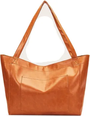 ZiMing Large Tote Bags Oversize Shoulder Bags Oil Wax Leather Handbags for Women Vintage Laptop Totes Weekender Bags